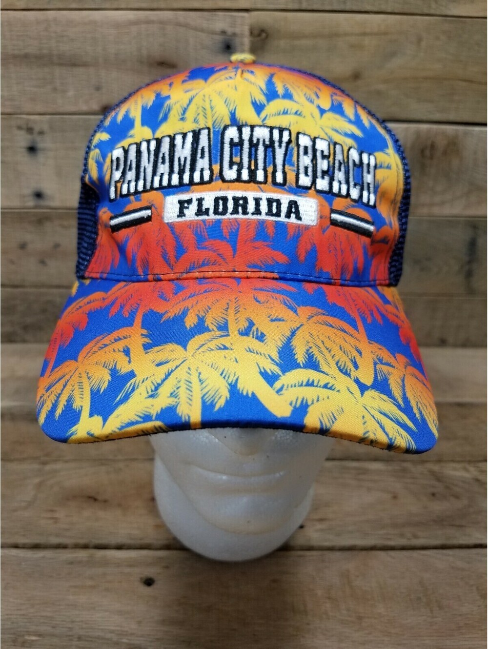 Panama City Beach Florida Colorful Hat W Palm Trees Good Used Shape